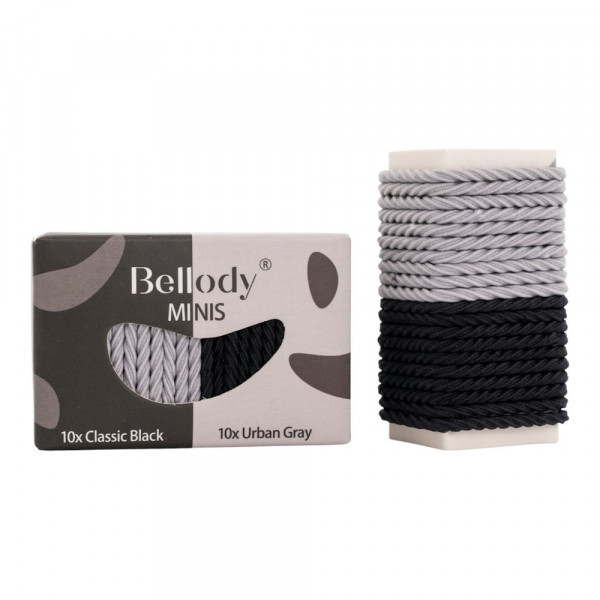 Bellody Mini Haargummis Mix Schwarz + Grau